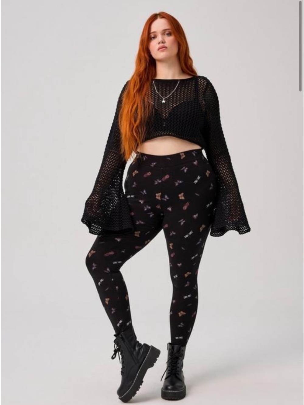 Torrid Nightfall Legging Tiny Insects Black - Size 0 (12) - NWT - Picture 6 of 6